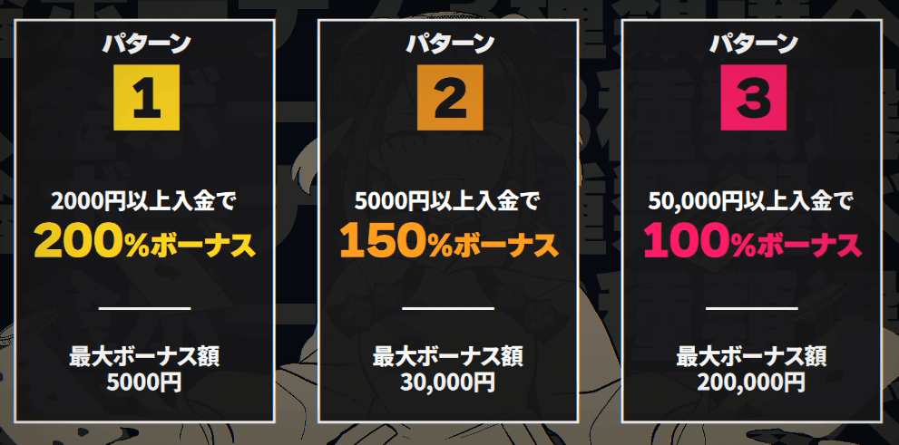 ボンズカジノ 入金ボーナス